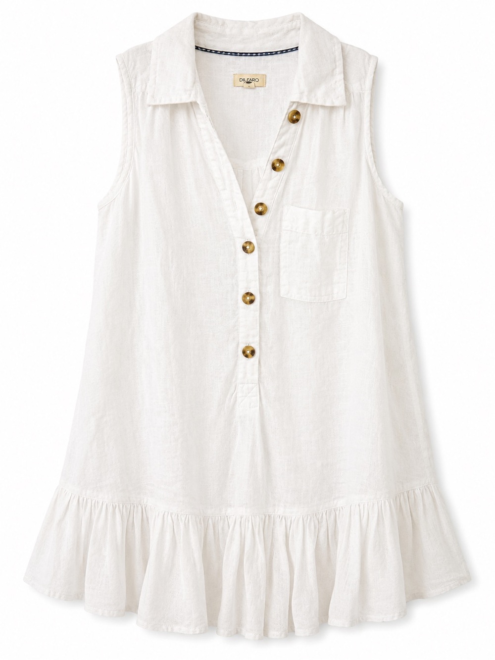 Anthropologie’s Pilcro Cream Sleeveless Linen Button-Front Tunic